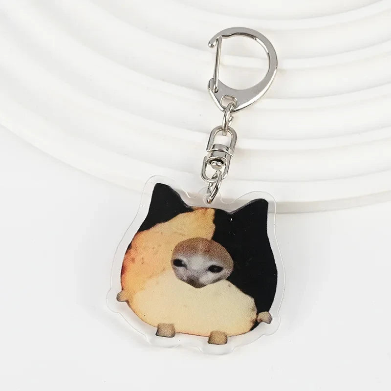 Happy Banana Cat Keychain