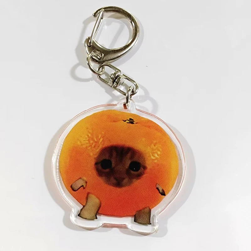 Happy Banana Cat Keychain