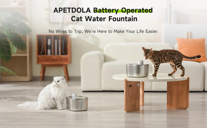 APETDOLA 4L Wireless Cat Water Fountain