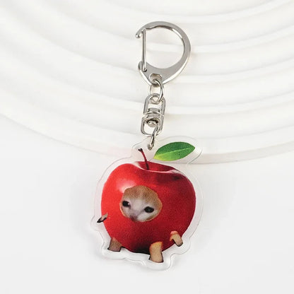 Happy Banana Cat Keychain