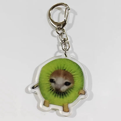 Happy Banana Cat Keychain