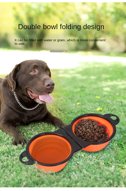 Foldable Pet Bowl for Travel – Dual Food & Water Design