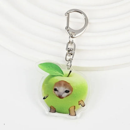 Happy Banana Cat Keychain