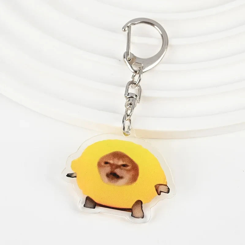 Happy Banana Cat Keychain