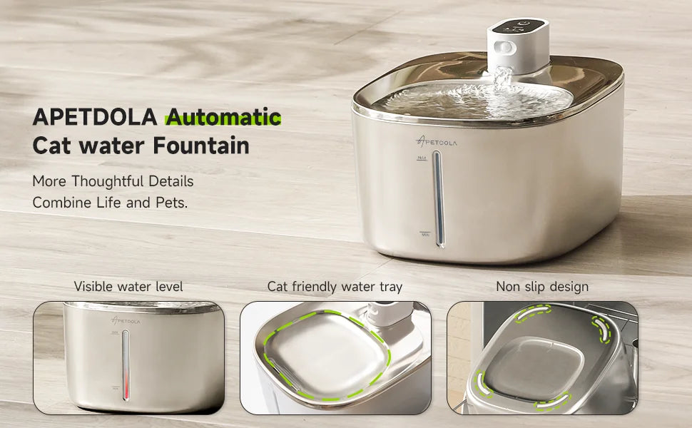 APETDOLA 4L Wireless Cat Water Fountain