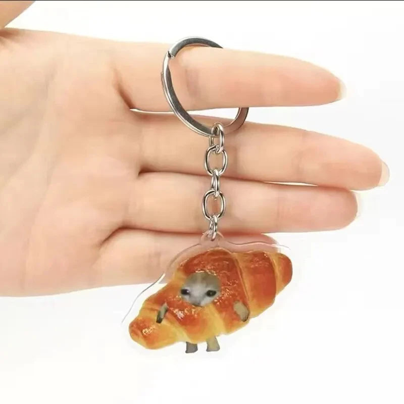 Happy Banana Cat Keychain