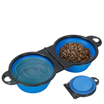 Foldable Pet Bowl for Travel – Dual Food & Water Design