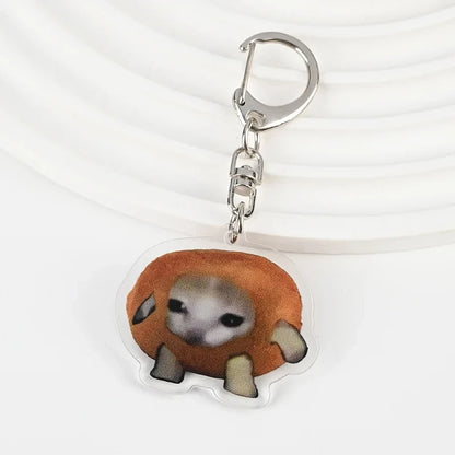 Happy Banana Cat Keychain