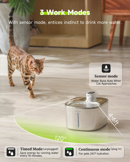 APETDOLA 4L Wireless Cat Water Fountain